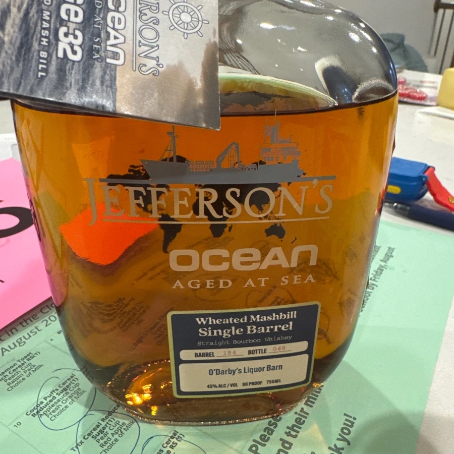 Jefferson's Oceab Aged At Sea Voyage 32 Wheated Single Barrel "O'darbys Liqour Barn"