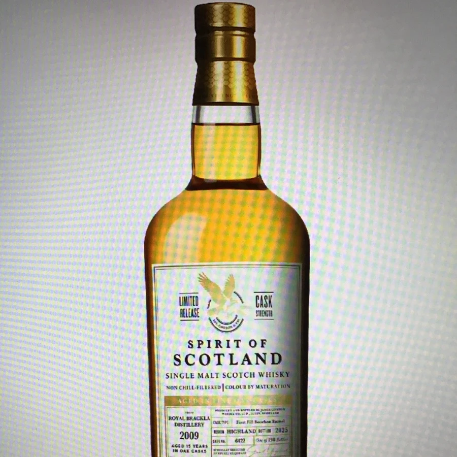 Spirit of Scotland Brackla 15 Year Single Malt Scotch Whisky 2009 Single Cask