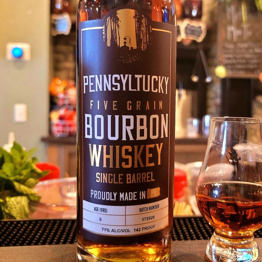 MIDSTATE DISTILLERY PENNSYLTUCKY FIVE GRAIN BOURBON WHISKEY SINGLE BARREL, BARREL STRENGTH (HAZMAT, BATCH # 072926)