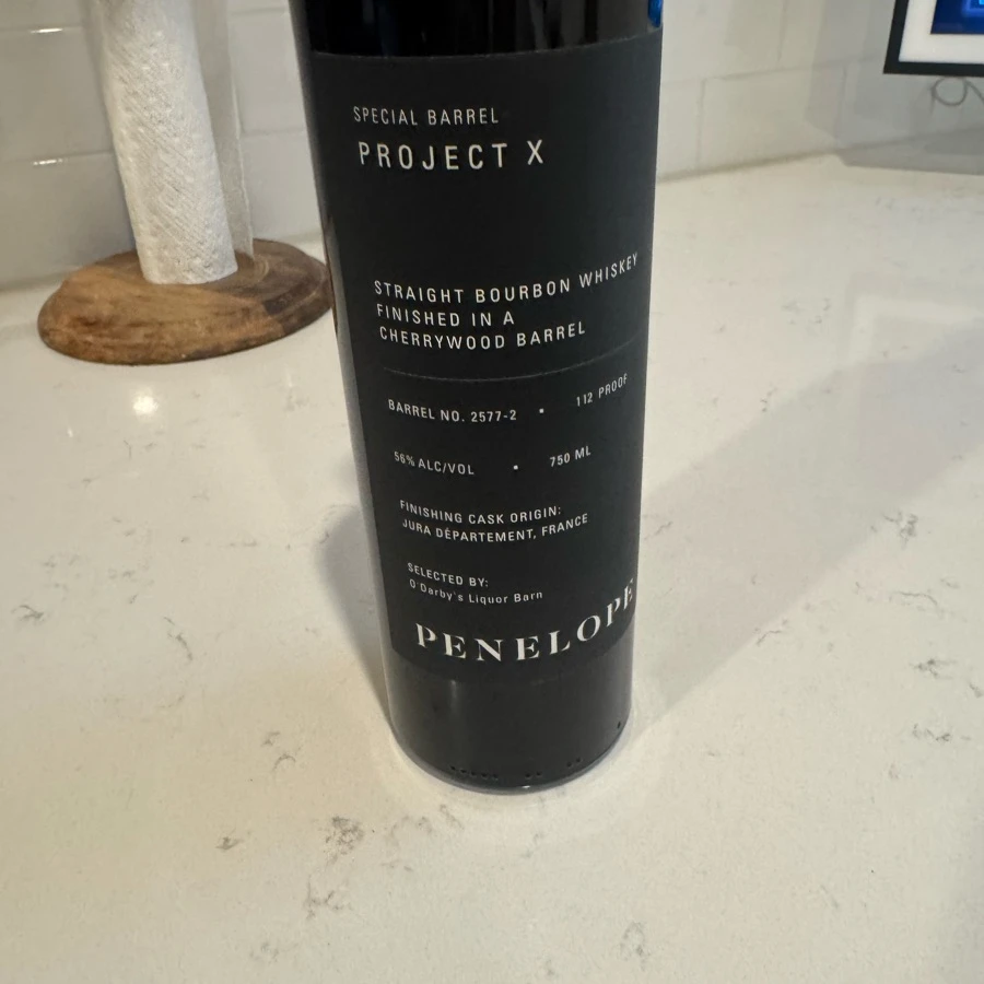 Penelope Single Barrel Project X Finished in Cherrywood Barrel "O'Darbys Liqour Barn"