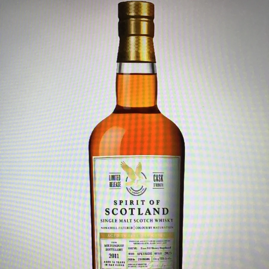 Spirit of Scotland Miltonduff 14 Year Single Malt Scotch Whisky 2011 Single Cask
